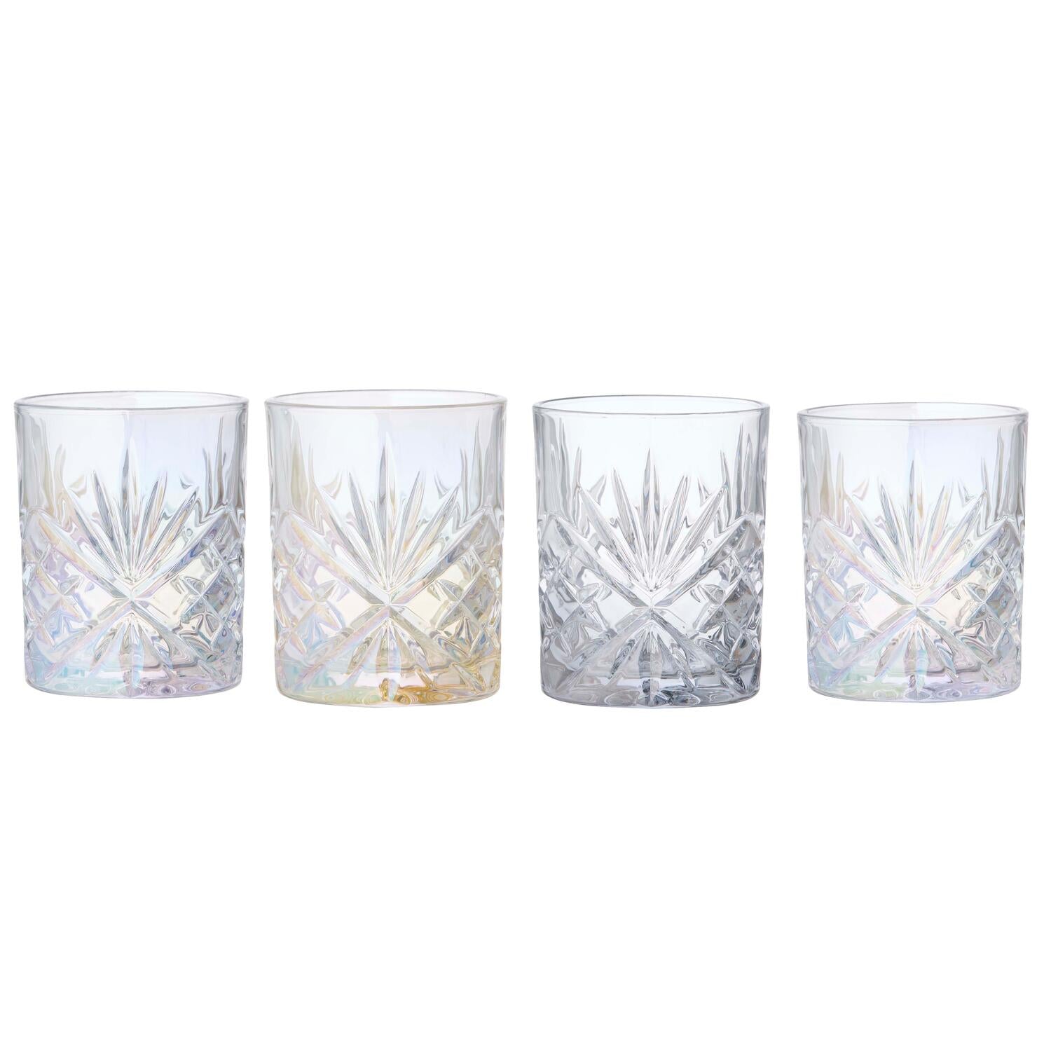 Drikkeglas i golden rainbow effekt - 4 stk